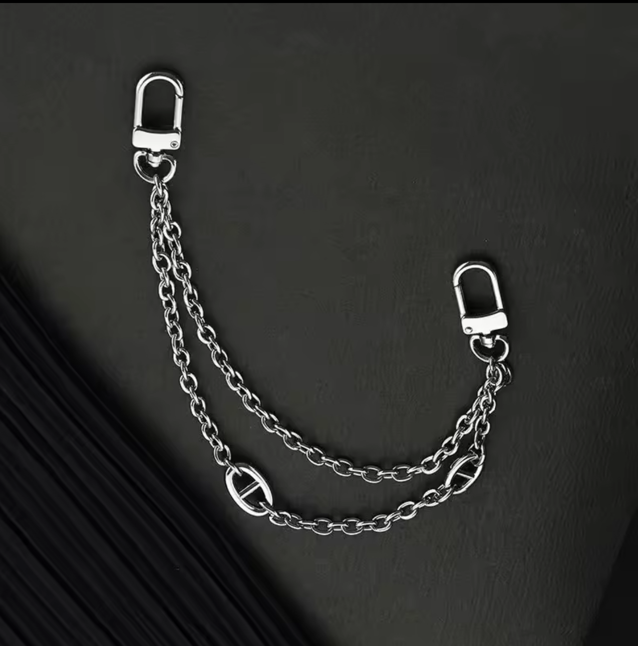 Vybe Double Chain Strap – Silver Hardware
